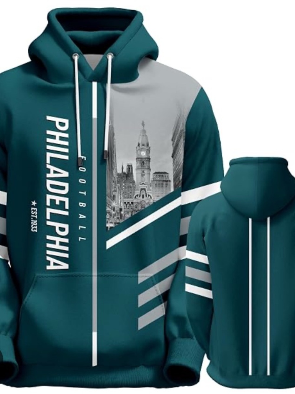 Thin Silver Line Hoodie Pullover